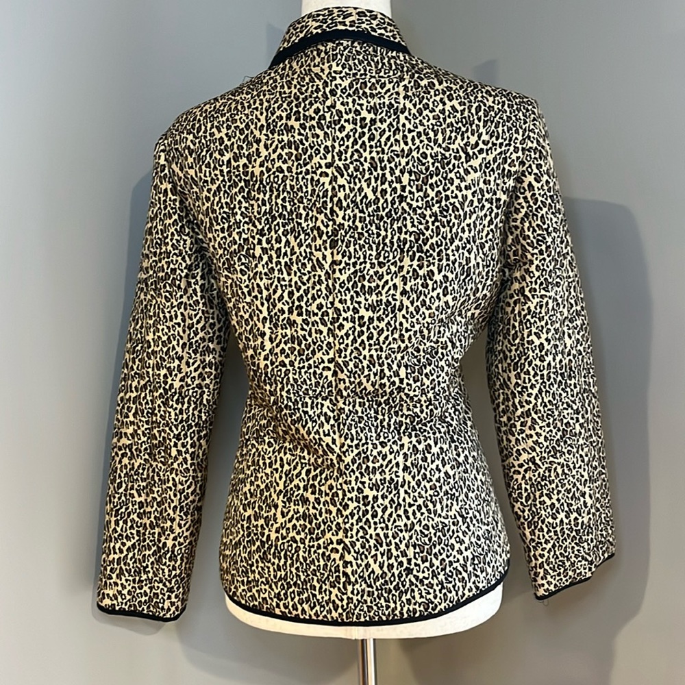 SILKLAND leopard print quilted silk jacket / SZ LP - Picture 5 of 8